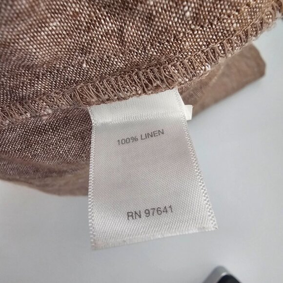 J Jill Love Linen M Brown Pull On Tapered Leg Pants Coastal Beach Resort - Picture 6 of 6